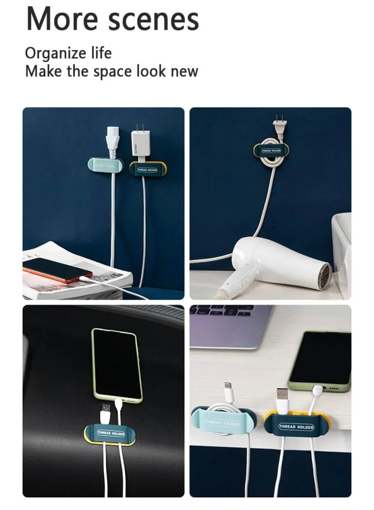 Kabel-Organizer-Clips – 4 kreative selbstklebende Halter