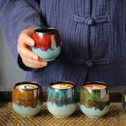 Kaffee- und Teetassen-Set aus Keramik – 6-teiliges Trinkgeschirr