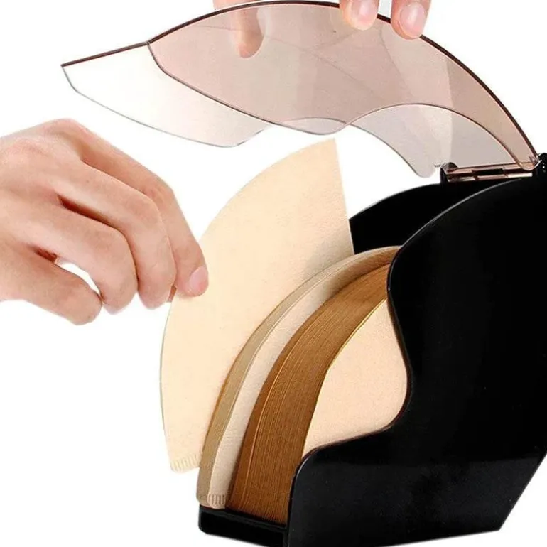 Kaffeefilterspender mit Acrylabdeckung – Barista-Regal-Organizer für Papierfilter