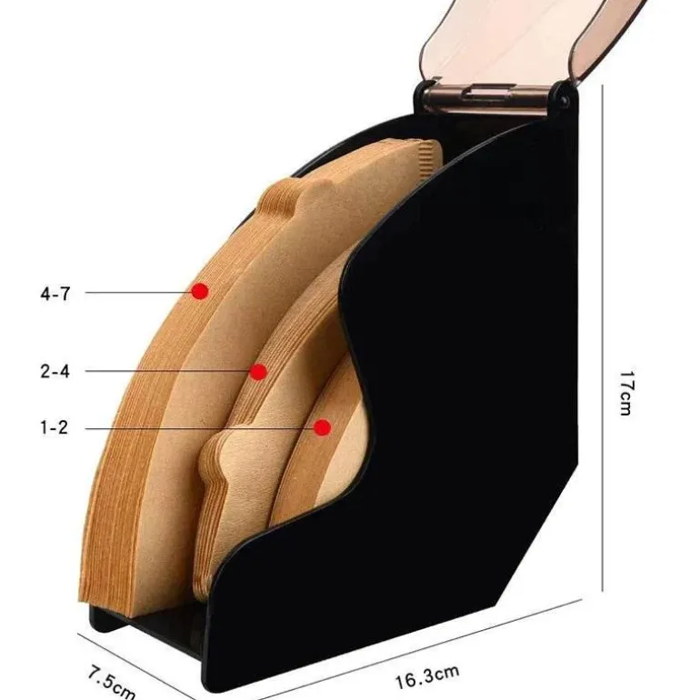 Kaffeefilterspender mit Acrylabdeckung – Barista-Regal-Organizer für Papierfilter