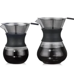 Kaffeekanne aus Glas mit Edelstahlfilter – 200 ml400 ml