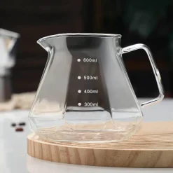 Kaffeekessel aus Glas – achteckige, wiederverwendbare Teekanne für die Zubereitung zu Hause, 400–600 ml