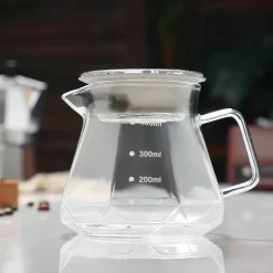 Kaffeekessel aus Glas – achteckige, wiederverwendbare Teekanne für die Zubereitung zu Hause, 400–600 ml