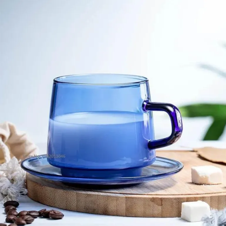 Kaffeetasse aus Borosilikatglas – 350 ml, hitzebeständig, für Tee und Saft.