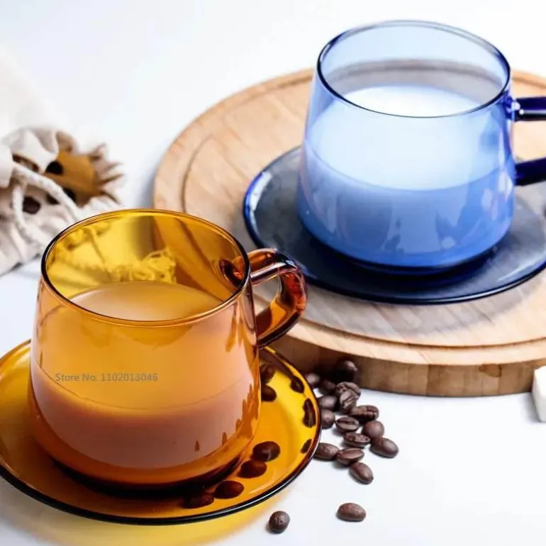 Kaffeetasse aus Borosilikatglas – 350 ml, hitzebeständig, für Tee und Saft.