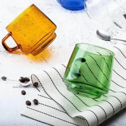 Kaffeetasse aus Borosilikatglas – 350 ml, hitzebeständig, für Tee und Saft.