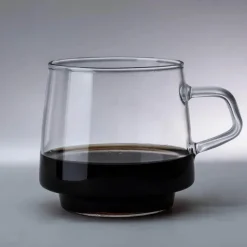 Kaffeetasse aus Borosilikatglas – 350 ml, hitzebeständig, für Tee und Saft.