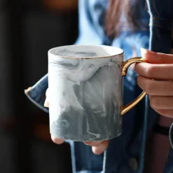 Kaffeetasse aus Marmorporzellan – elegante europäische Teetasse