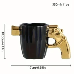 Kaffeetasse mit Revolvergriff – Einzigartige Tasse mit Waffenmotiv für Waffenliebhaber