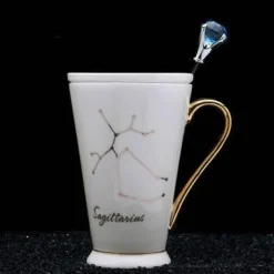 Kaffeetassen mit Sternzeichen - Keramik-Set in Weißgold