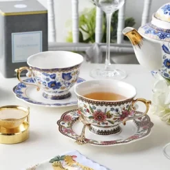 Kaffeetassen-Set aus Bone China – 220 ml Teetasse mit Untertasse