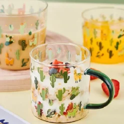 Kaktusglas-Tee-/Milchbecher – Kaffeebecher mit Skala