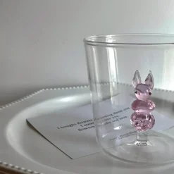Kaktus-Hase-Entchen-Glasbecher - Süßes Tischdekor-Trinkgeschirr