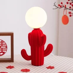Kaktus-Tischlampe – Einzigartige Wohndekorbeleuchtung aus Kunstharz