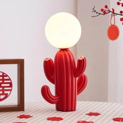 Kaktus-Tischlampe – Einzigartige Wohndekorbeleuchtung aus Kunstharz