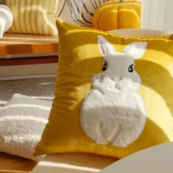 Kaninchen-Kissenbezug - Dekorativer Hasenkissenbezug