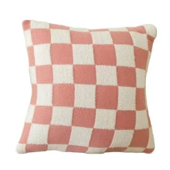 Karierte Flockkissenhülle - Schwarz Orange Grün Dekokissen