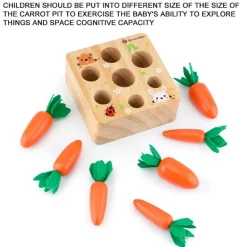 Karottenpflückspiel aus Holz – Lernspielzeug für Kinder