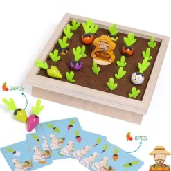 Karottenpflückspiel aus Holz – Lernspielzeug für Kinder