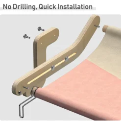 Katzenfenstersitz aus Holz – Hängendes Katzenbett zum Sonnenbaden