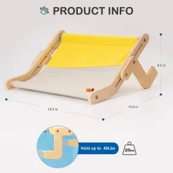 Katzenfenstersitz aus Holz – Hängendes Katzenbett zum Sonnenbaden