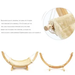 Katzenhängematte aus Holz – Stilvolles Haustierbett für Katzen