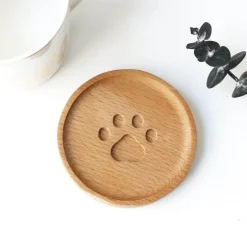 Katzenpfoten-Holzuntersetzer - Süßes Tier-Trinkgeschirr