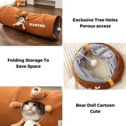 Katzentunnelspielzeug – Zusammenklappbares interaktives Spiel für Kätzchen