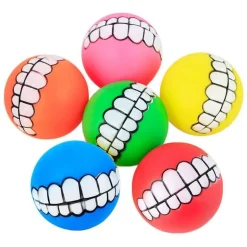 Kauspielzeug für Hunde mit Smiley-Motiv aus Gummi – Lustiges Kauspielzeug für Haustiere