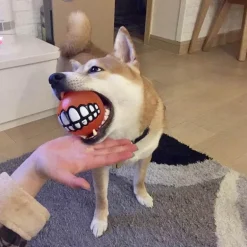 Kauspielzeug für Hunde mit Smiley-Motiv aus Gummi – Lustiges Kauspielzeug für Haustiere