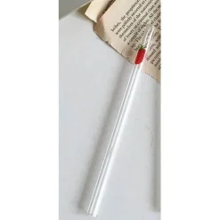 Kawaii Erdbeergläser-Tasse - Süßer klarer Saftbecher mit Strohhalmen