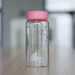 Kawaii Sakura Glas-Wasserflasche – süßes Cartoon-Tier-Design, 310 ml
