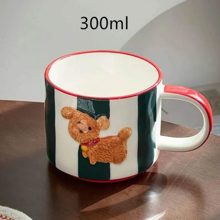 Kawaii Tier-Trinkgeschirr-Set – Süßer Hundebecher und Teller