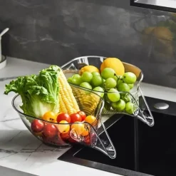 Küchen-Abtropfkorb – multifunktionales, kristallklares Sieb