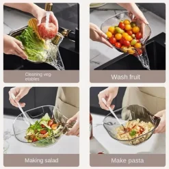 Küchen-Abtropfkorb – multifunktionales, kristallklares Sieb