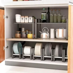 Küchengeschirr-Organizer-Regal – platzsparende Aufbewahrungslösung