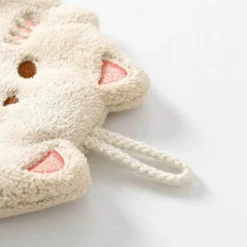 Küchentuch mit Cartoon-Katze – saugfähiges Mikrofaser-Reinigungstuch mit Schlaufe