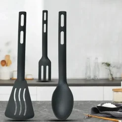 Küchenutensilien-Set aus Silikon – tragbarer Campingspatel und Schlitzlöffel