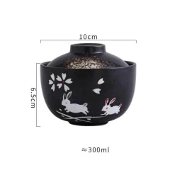 Keramik-Eintopf mit Deckel – 425 Mehrzweck-Suppenschüssel