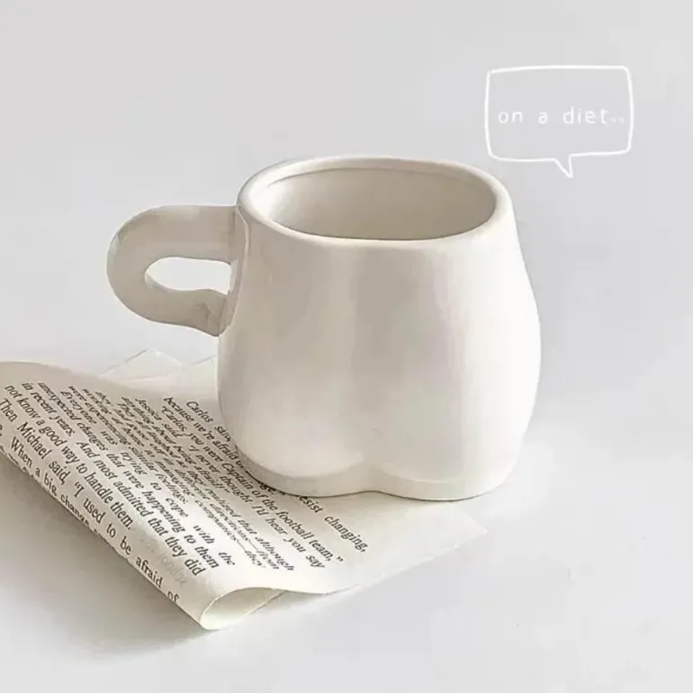 Keramik-Kaffeetasse mit Aufschrift „Big Belly Fat“ – lustiges Design
