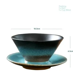 Keramik-Kaffeetasse und Untertassen-Set – Stilvolle Latte- und Teetasse