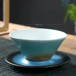 Keramik-Kaffeetasse und Untertassen-Set – Stilvolle Latte- und Teetasse