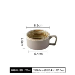 Keramik-Kaffeetassen-Set – Einzigartige Frühstückstassen mit Schale