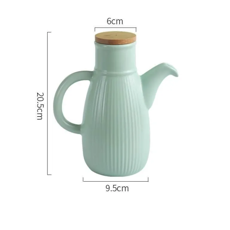 Keramik-Ölflasche – Stilvolles gestreiftes Küchendekor
