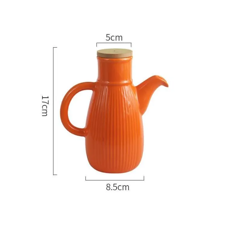 Keramik-Ölflasche – Stilvolles gestreiftes Küchendekor