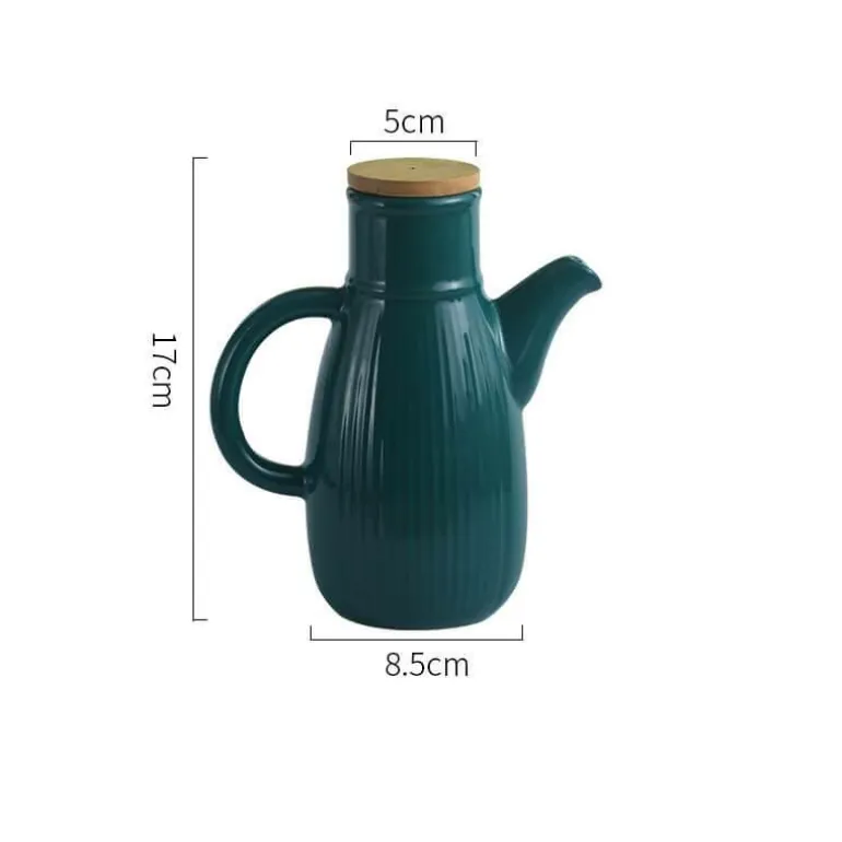 Keramik-Ölflasche – Stilvolles gestreiftes Küchendekor