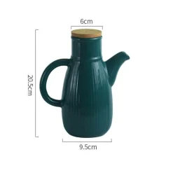 Keramik-Ölflasche – Stilvolles gestreiftes Küchendekor
