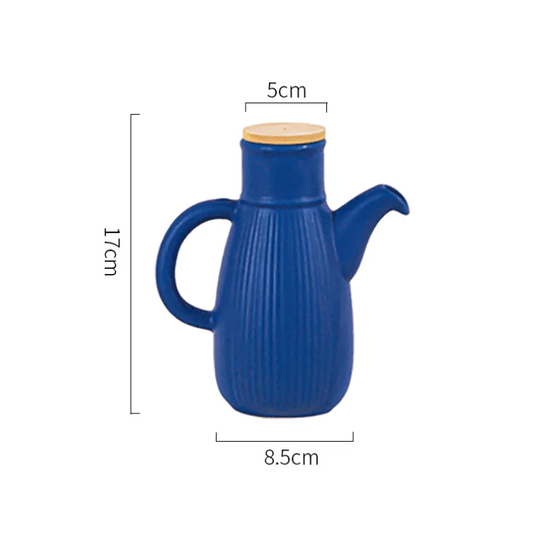 Keramik-Ölflasche – Stilvolles gestreiftes Küchendekor