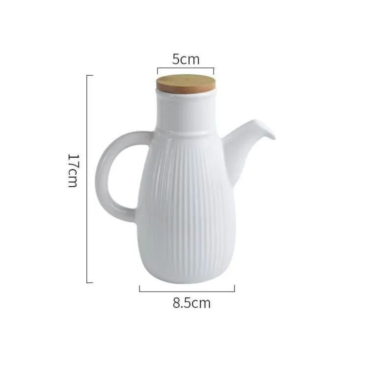 Keramik-Ölflasche – Stilvolles gestreiftes Küchendekor