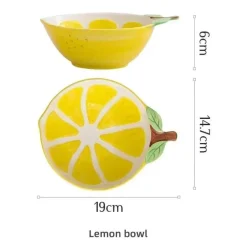 Keramik-Obstteller-Set – Ananas, Erdbeere, Zitrone, Tischdekoration
